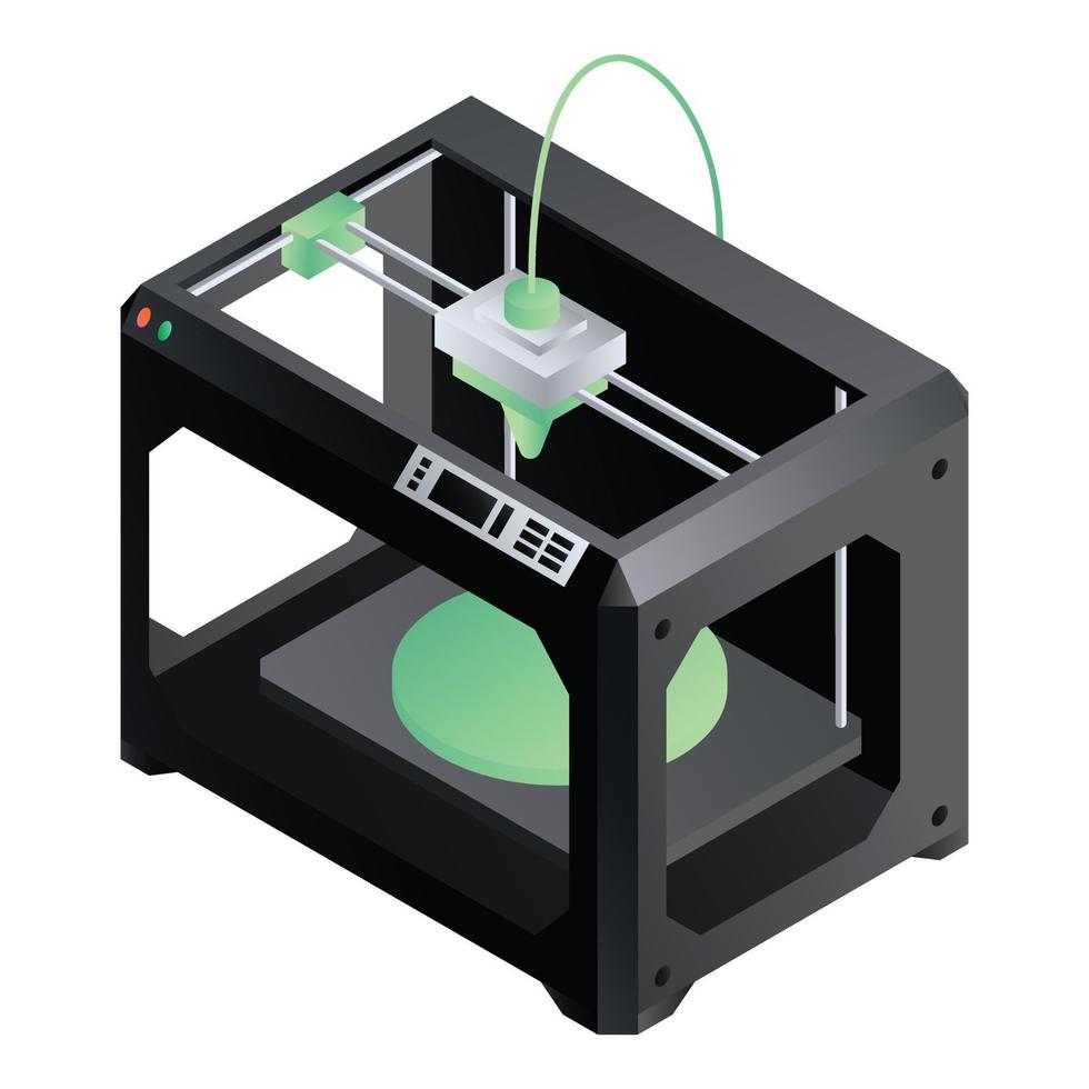 Icône de l'imprimante 3d, style isométrique vecteur