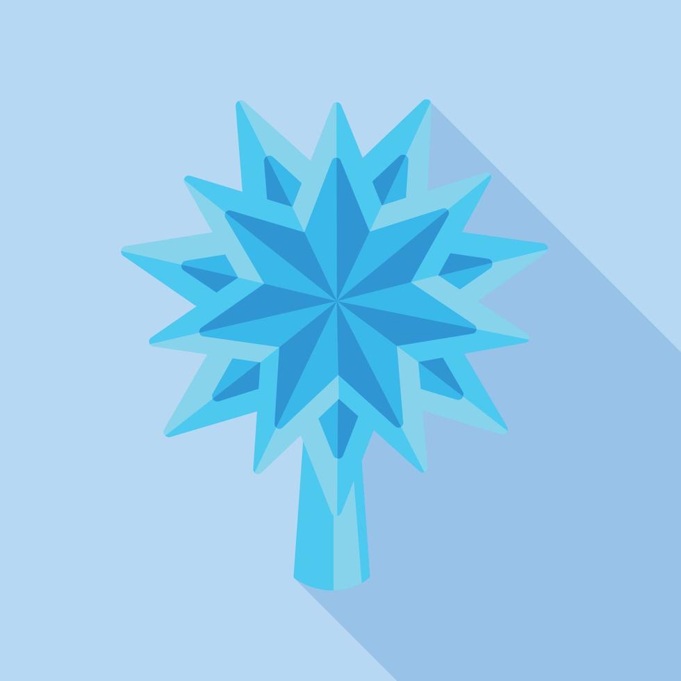 icône de sapin étoile bleue, style plat vecteur