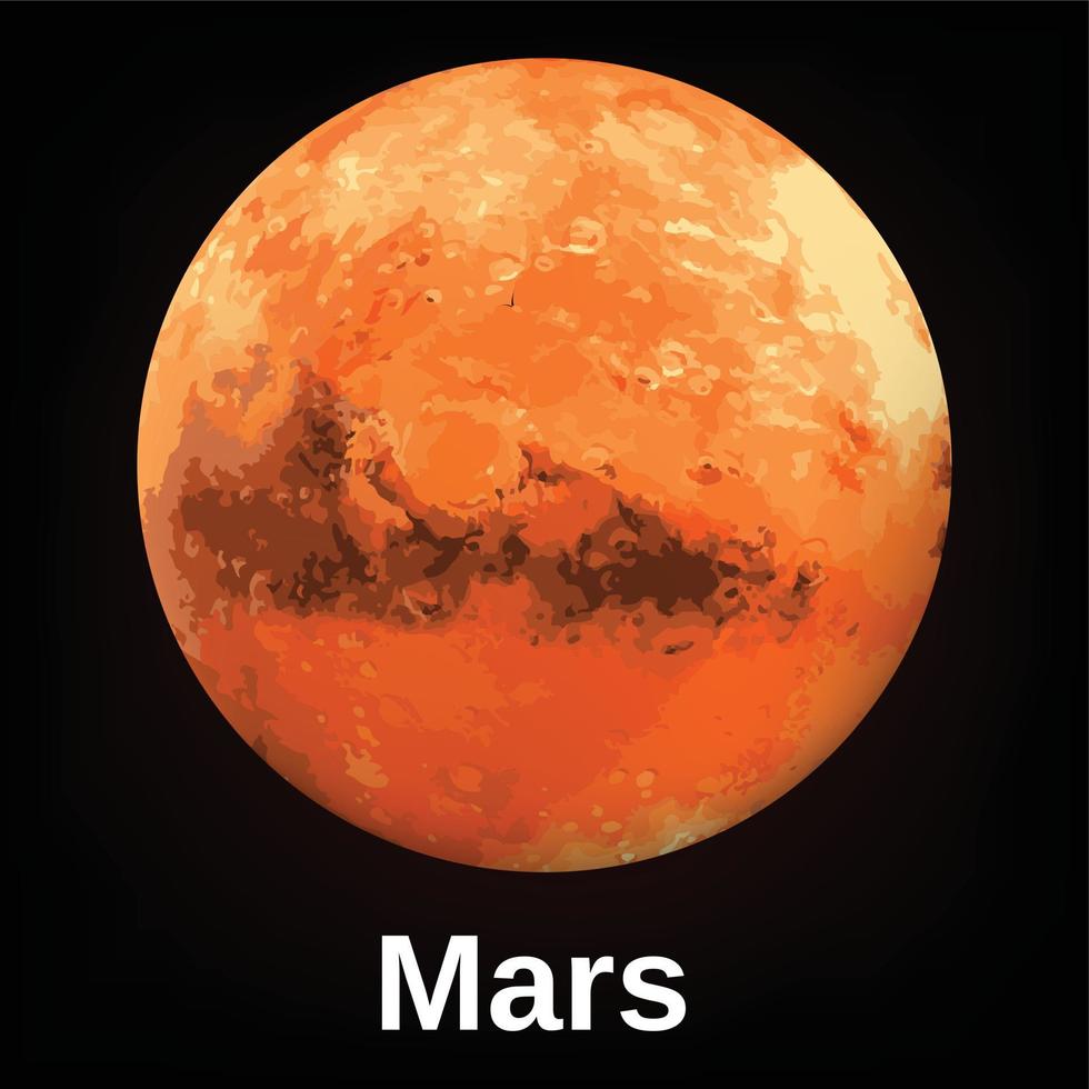 icône de la planète mars, style réaliste vecteur