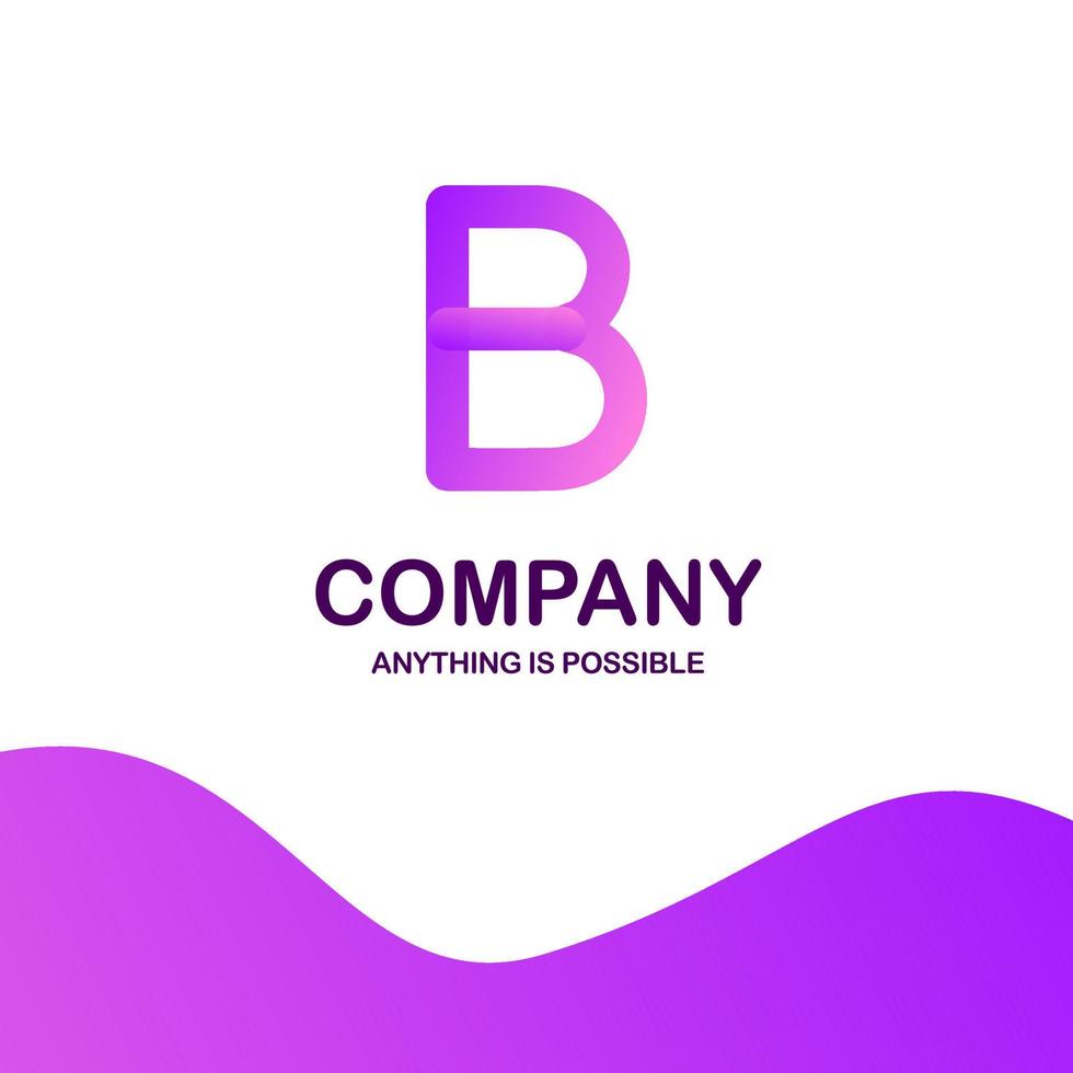 création de logo d'entreprise b avec vecteur de thème violet