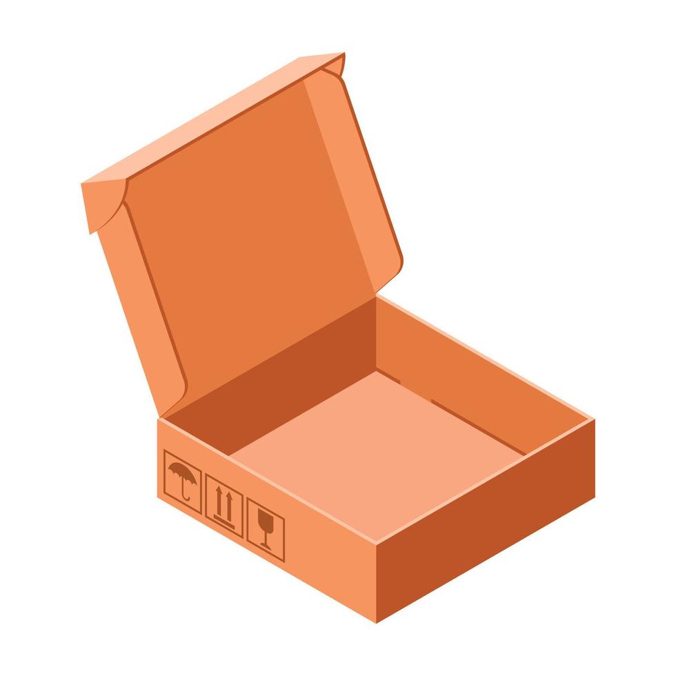 icône de boîte de carton de chaussures, style isométrique vecteur