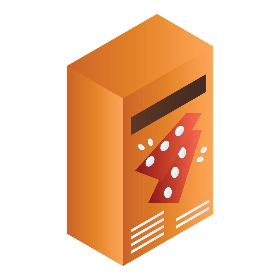 icône de boîte de cracker orange, style isométrique vecteur