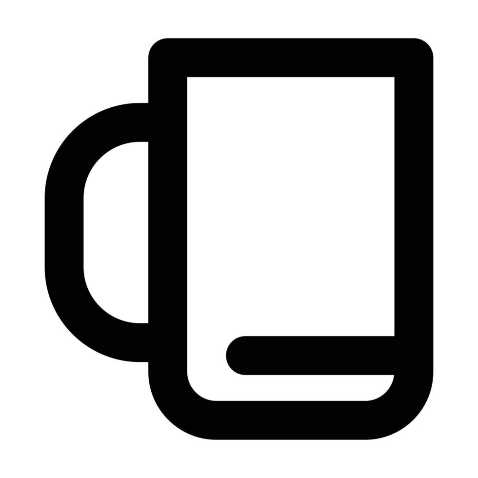 icône de tasse de bureau, style de contour vecteur