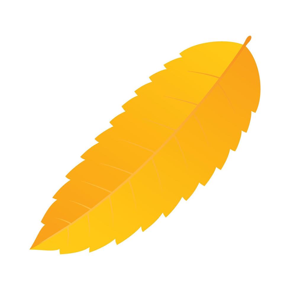 icône de feuille jaune forêt, style plat vecteur
