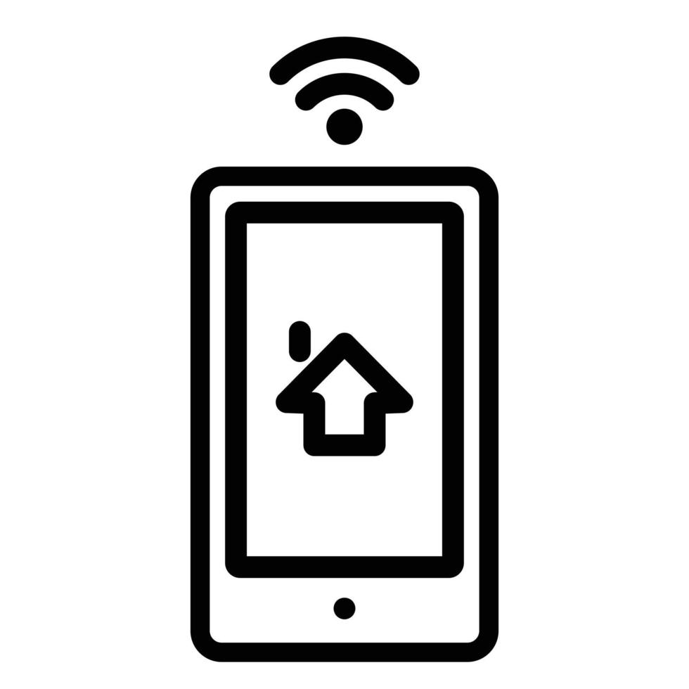 icône de contrôle de la maison du smartphone, style de contour vecteur