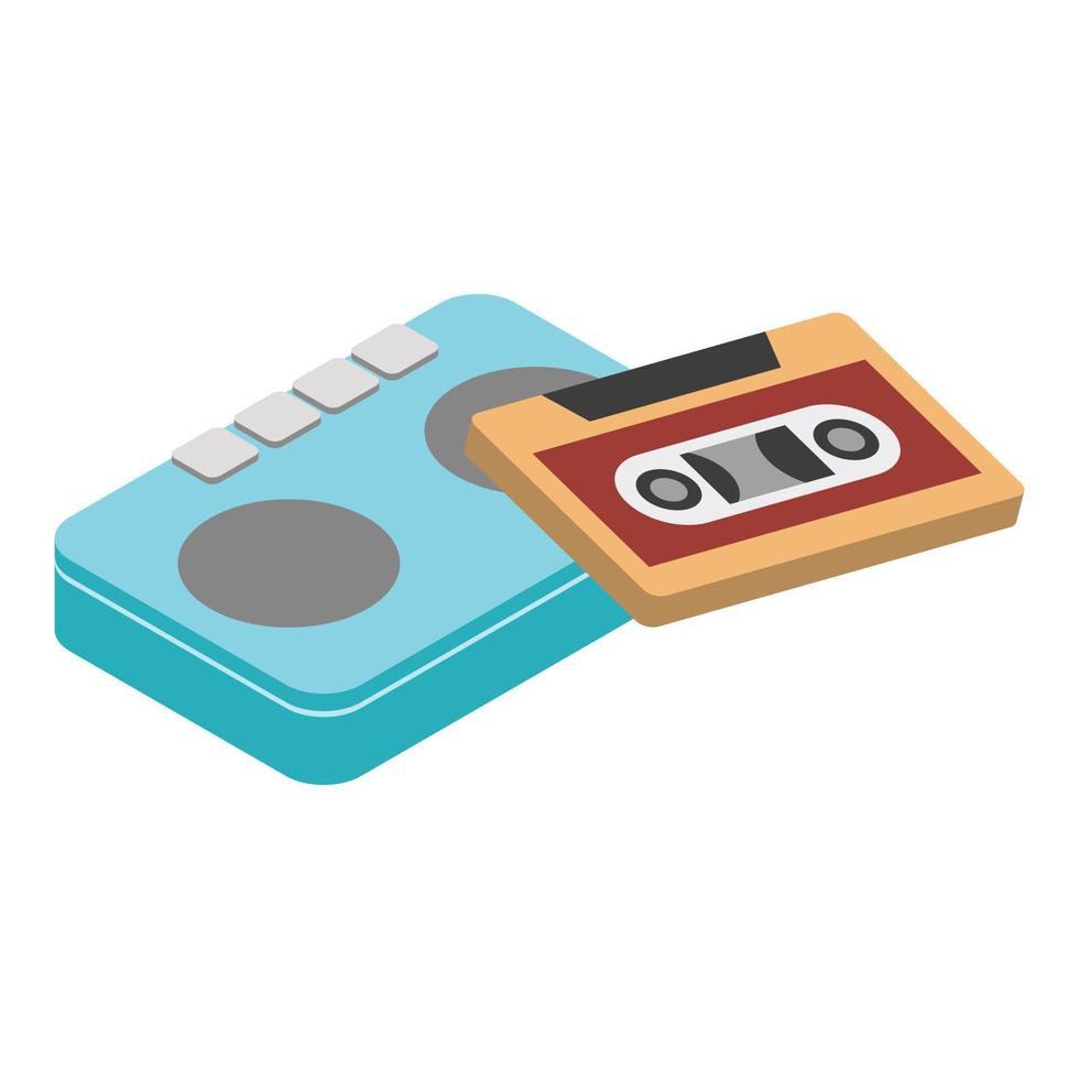 icône 3d isométrique de cassette vecteur