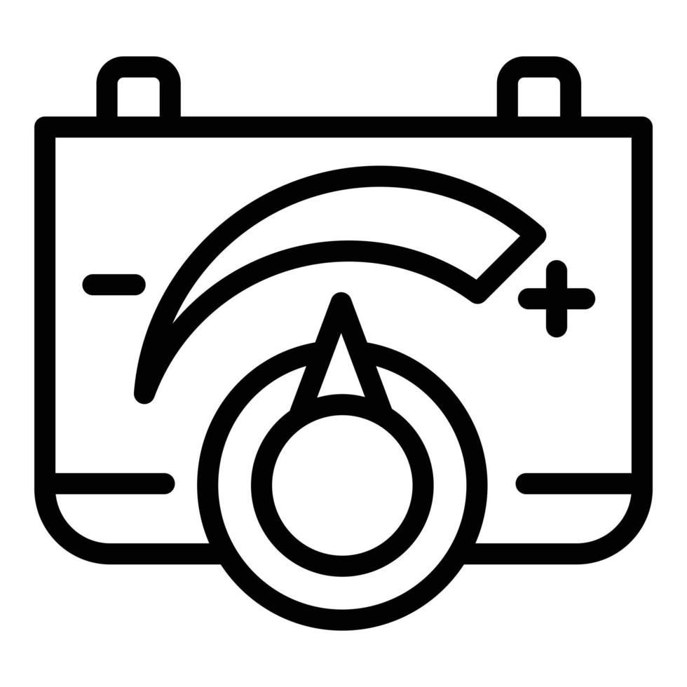 icône de contrôle de l'alimentation de la batterie, style de contour vecteur