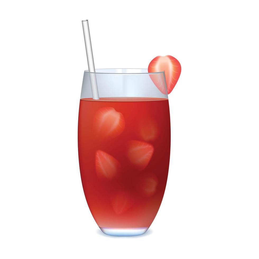 cocktail de fraises fraîches d'été vecteur