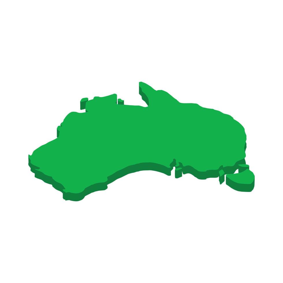 icône de carte de l'australie, style 3d isométrique vecteur