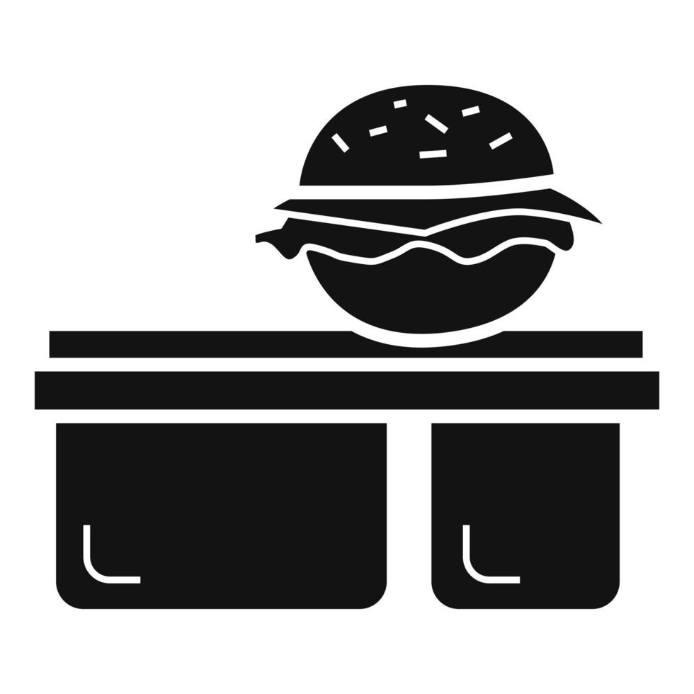 icône de boîte à lunch burger, style simple vecteur