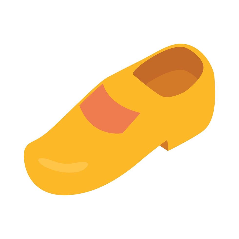 icône de chaussure en bois jaune dans un style 3d isométrique vecteur