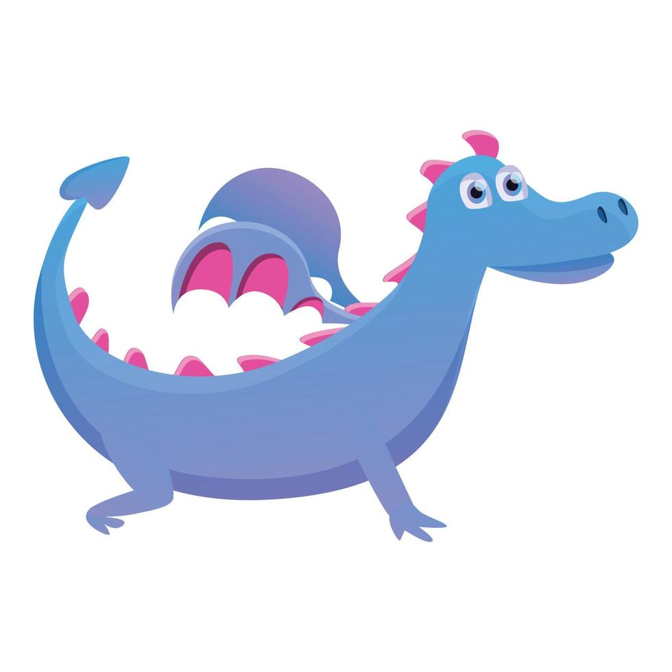 icône de dragon drôle, style cartoon vecteur