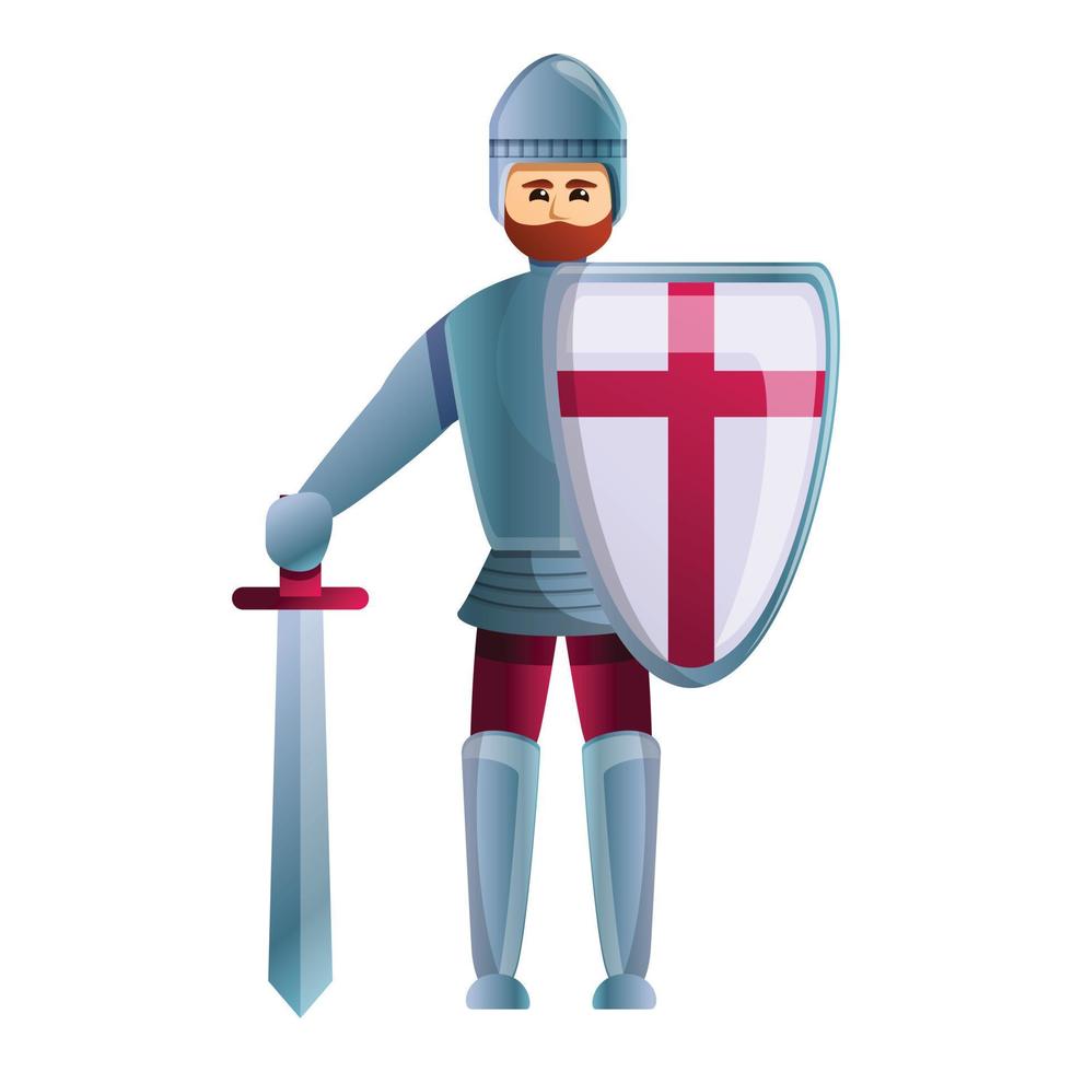icône du roi chevalier, style dessin animé vecteur