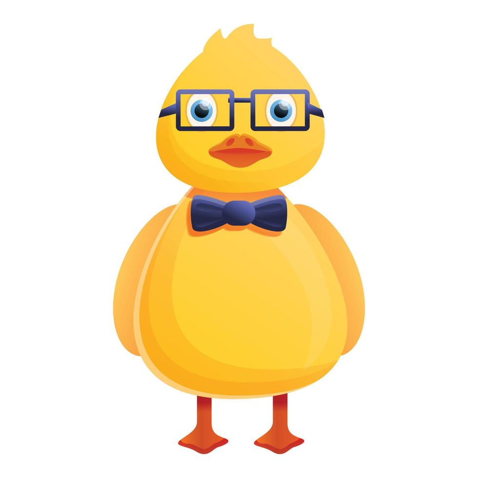 icône de lunettes de canard jaune, style cartoon vecteur
