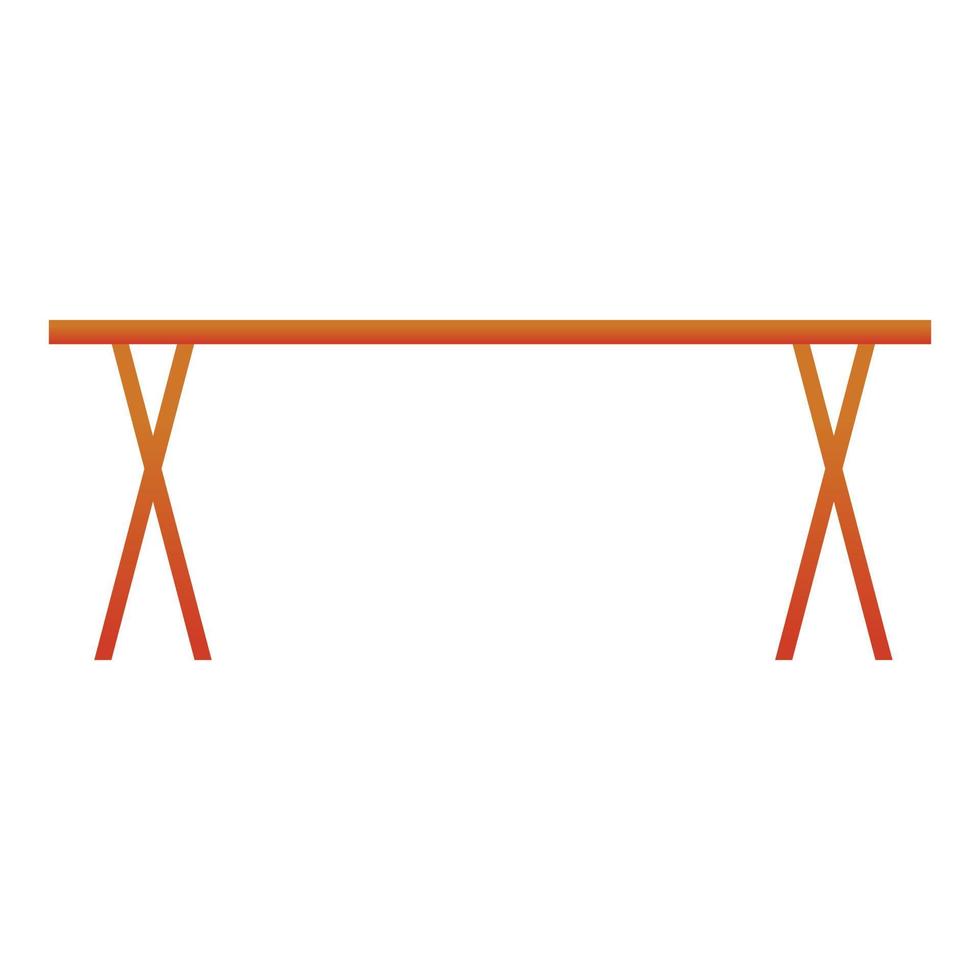 icône de table longue en bois, style cartoon vecteur