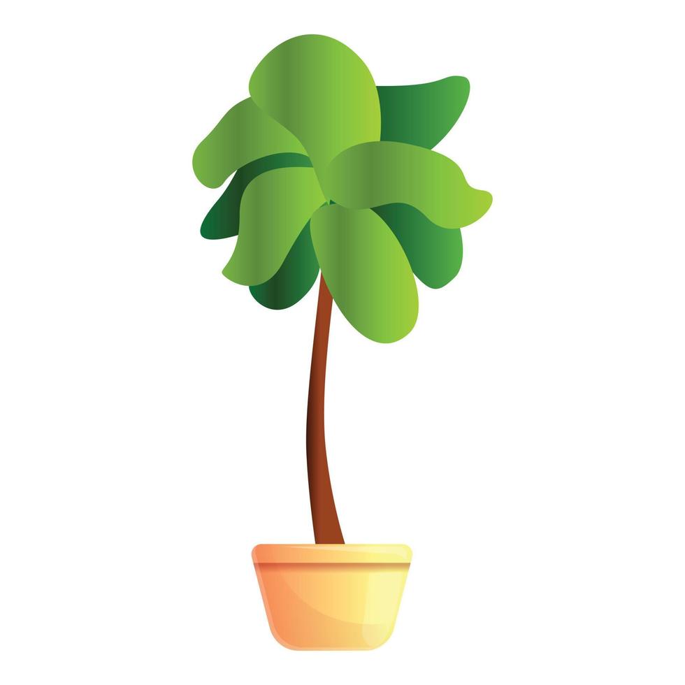 icône de plante d'intérieur d'arbre, style cartoon vecteur