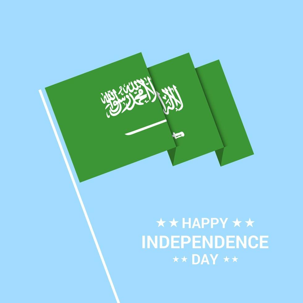 conception typographique de la fête de l'indépendance de l'arabie saoudite avec vecteur de drapeau