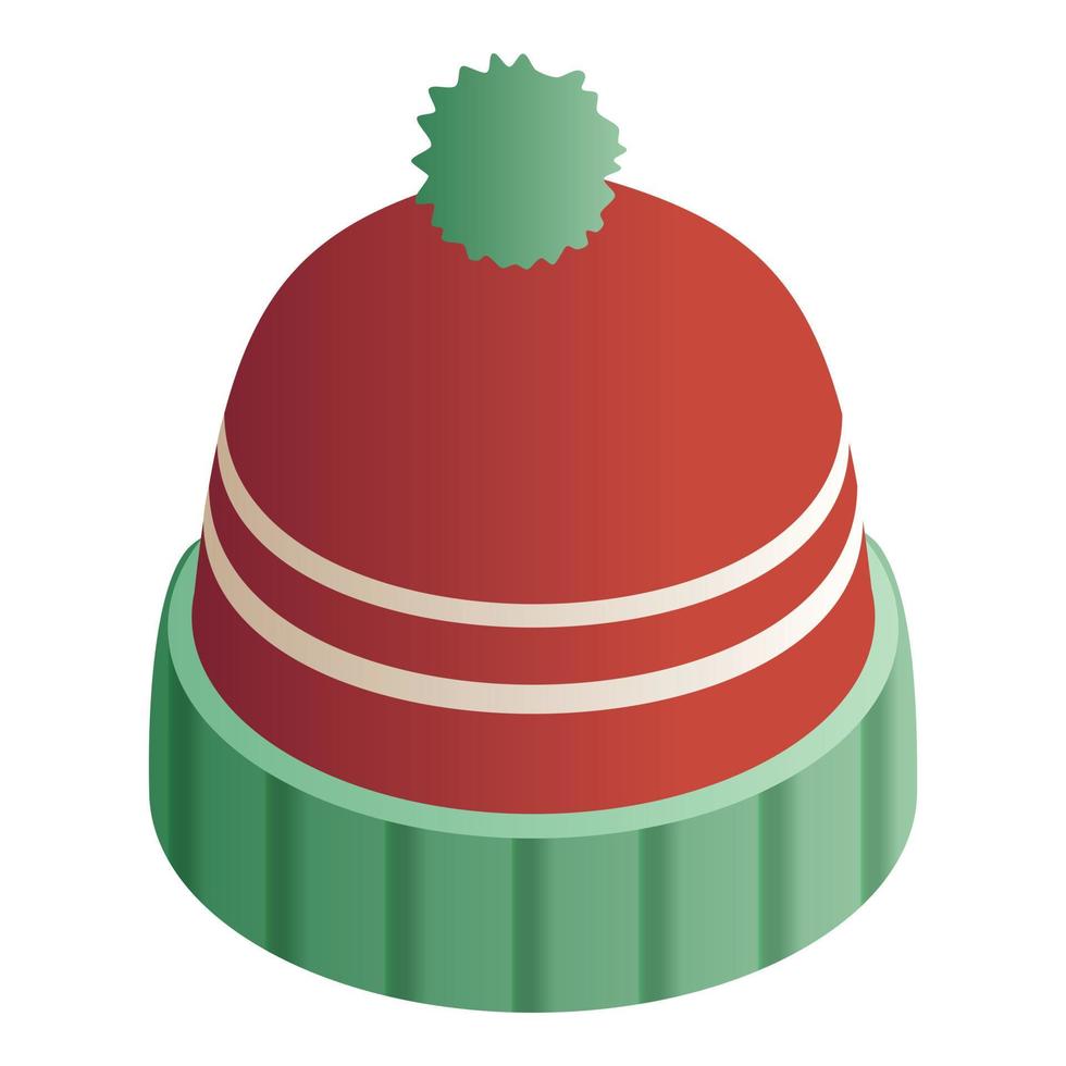 icône de couvre-chef d'hiver, style isométrique vecteur