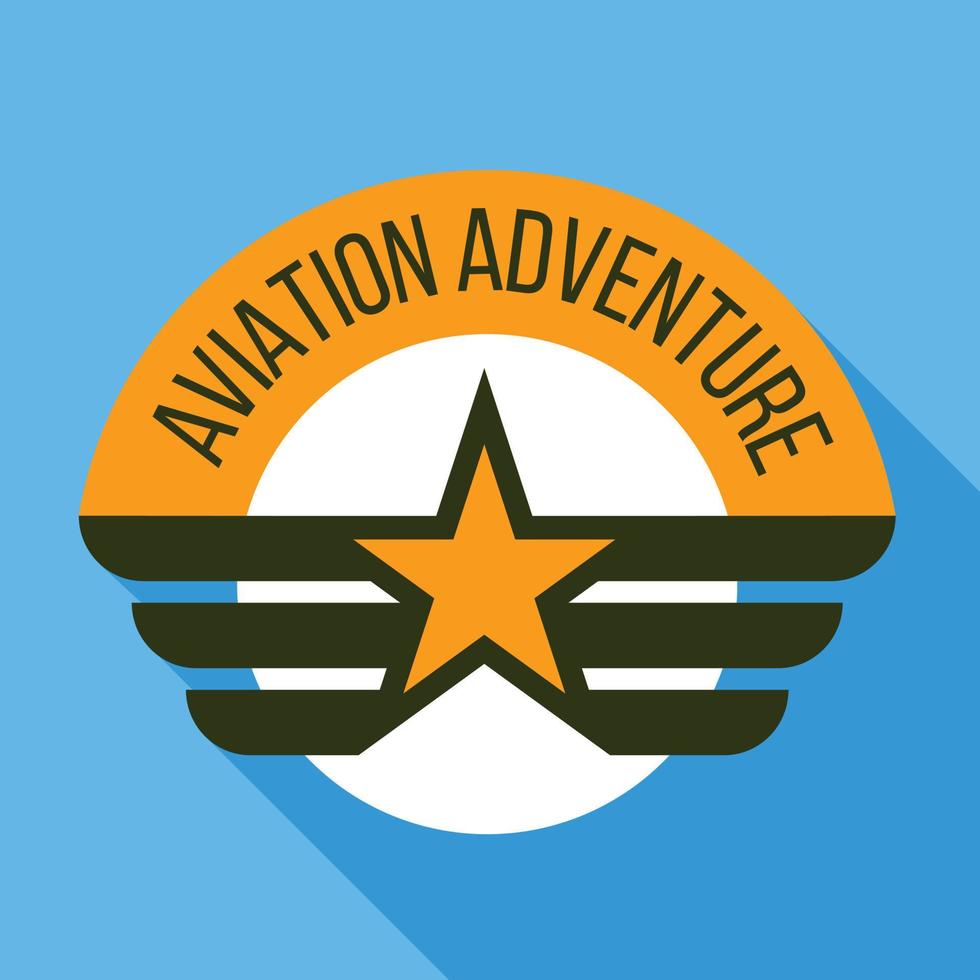 logo d'aventure aéronautique, style plat vecteur