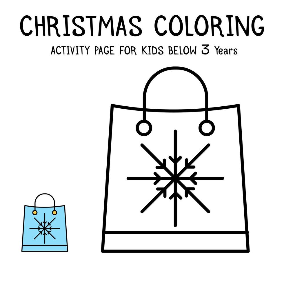 Livre d'activités de coloriage de Noël pour les enfants de moins de 3 ans vecteur