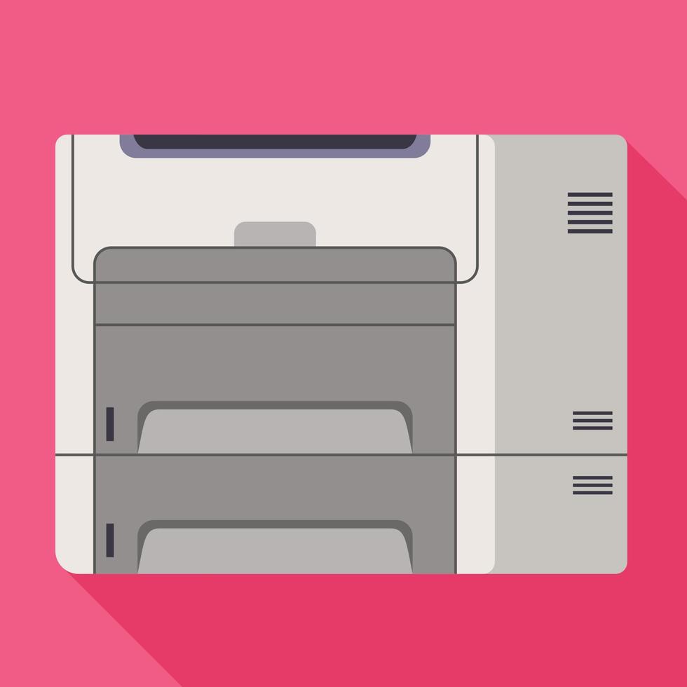 icône d'imprimante de bureau, style plat vecteur