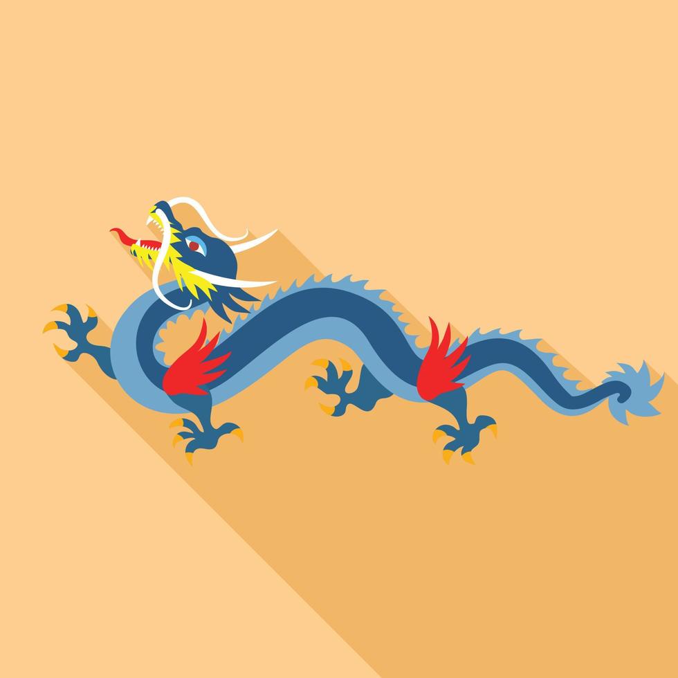 icône de dragon du vietnam, style plat vecteur