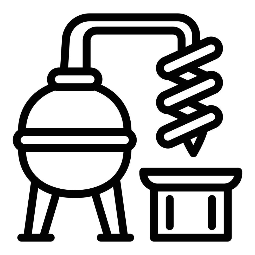 icône de production de whisky, style de contour vecteur