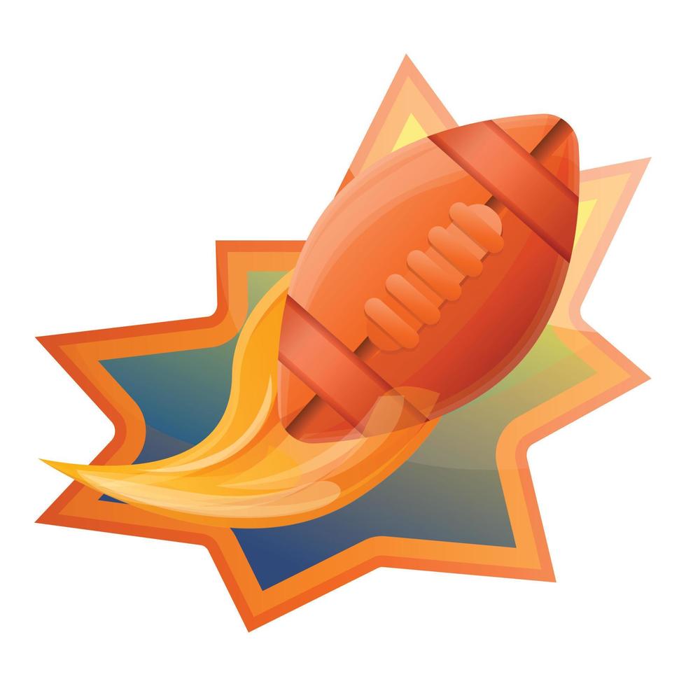 logo de boule de feu de football américain, style cartoon vecteur