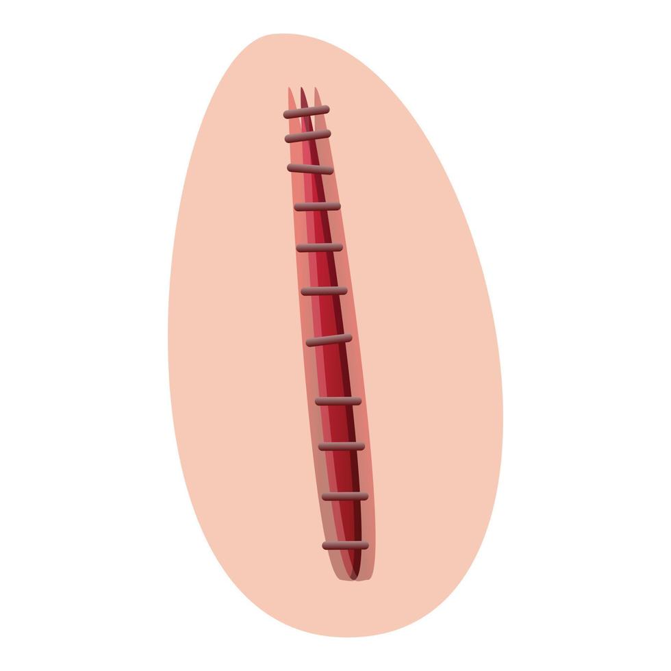 icône de suture corporelle, style cartoon vecteur