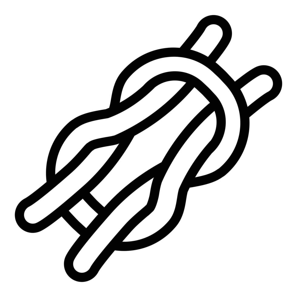 icône de noeud de corde, style de contour vecteur