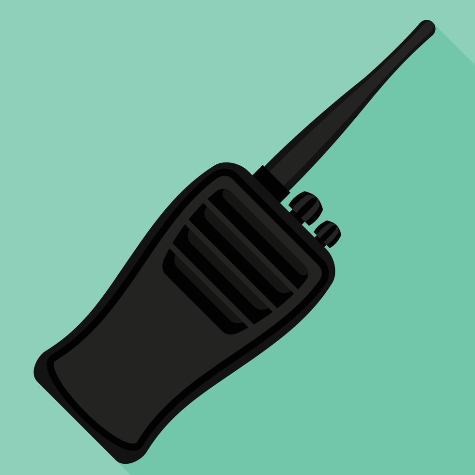 icône de talkie-walkie radio, style plat vecteur