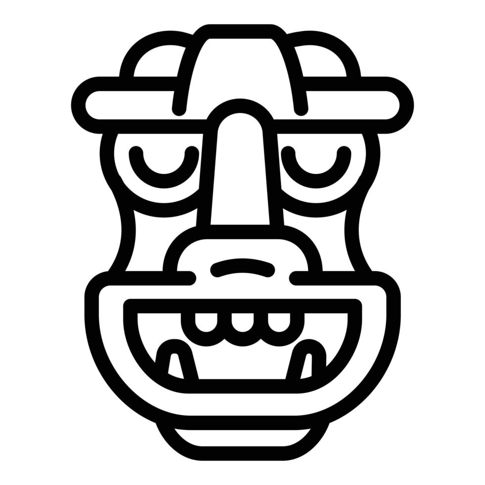 icône de l'idole maya, style de contour vecteur