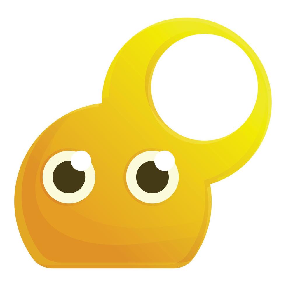 icône de bactérie jaune, style cartoon vecteur