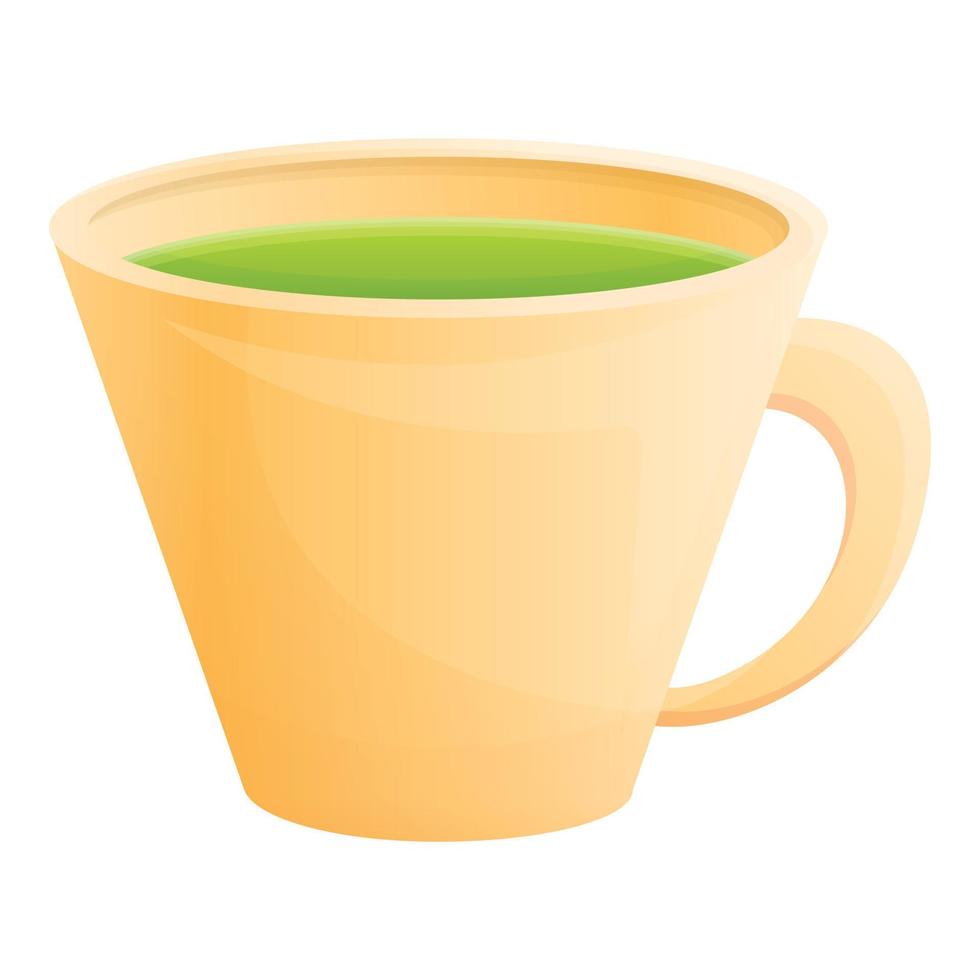 icône de tasse de thé matcha, style cartoon vecteur