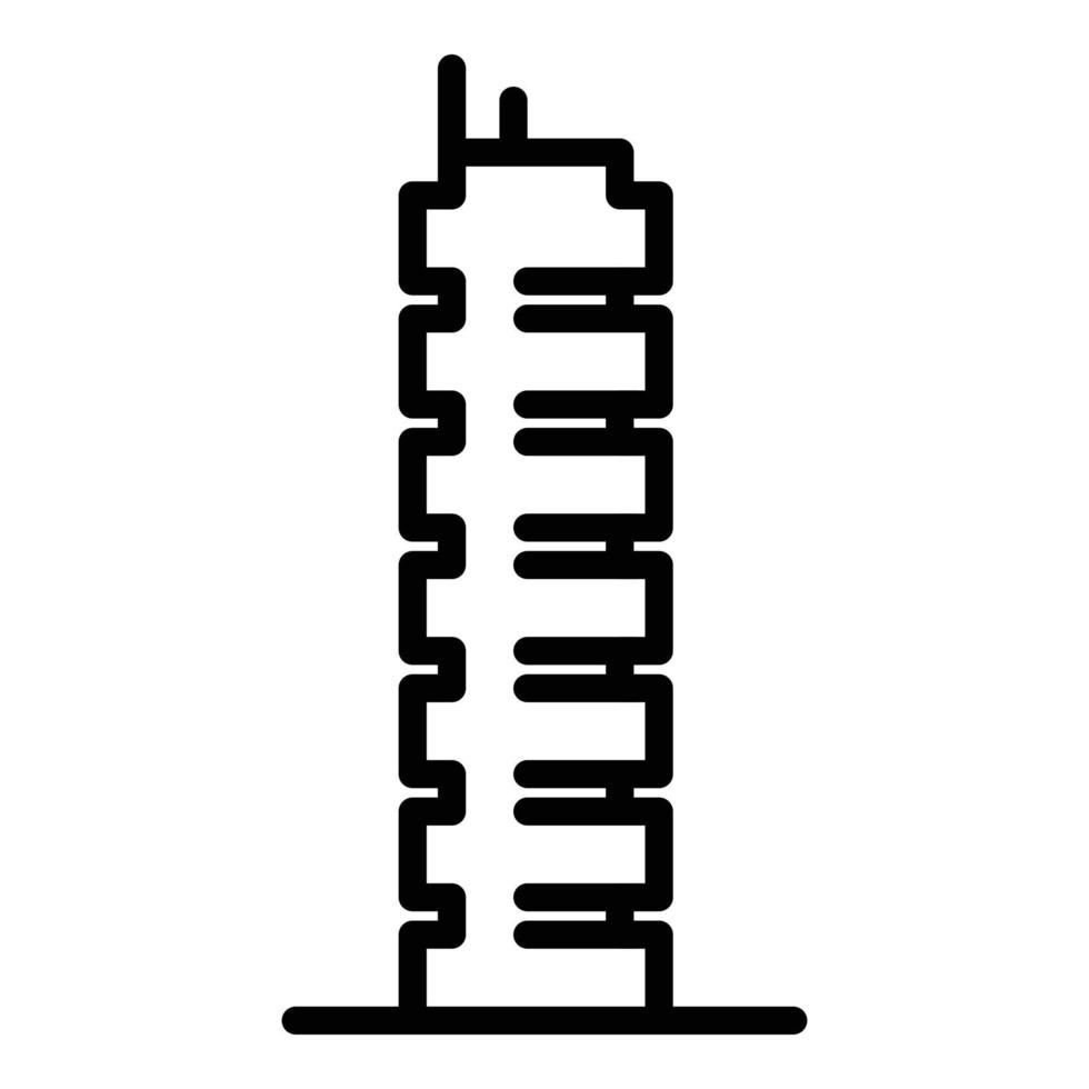 icône de bâtiment de la ville du vietnam, style de contour vecteur