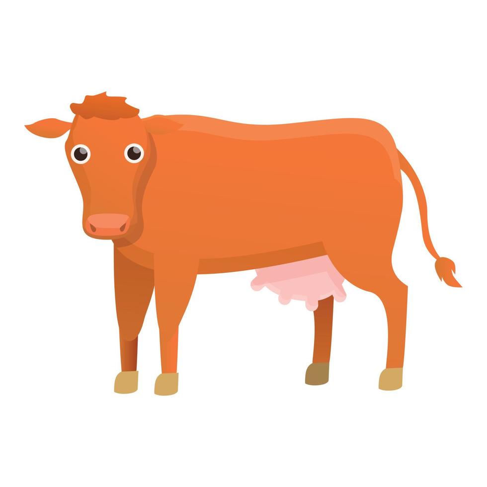 icône de vache drôle, style cartoon vecteur