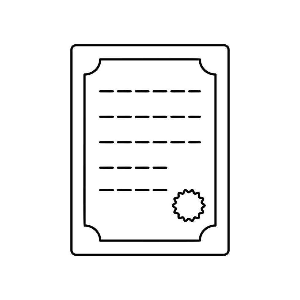 icône de ligne de certificat vecteur