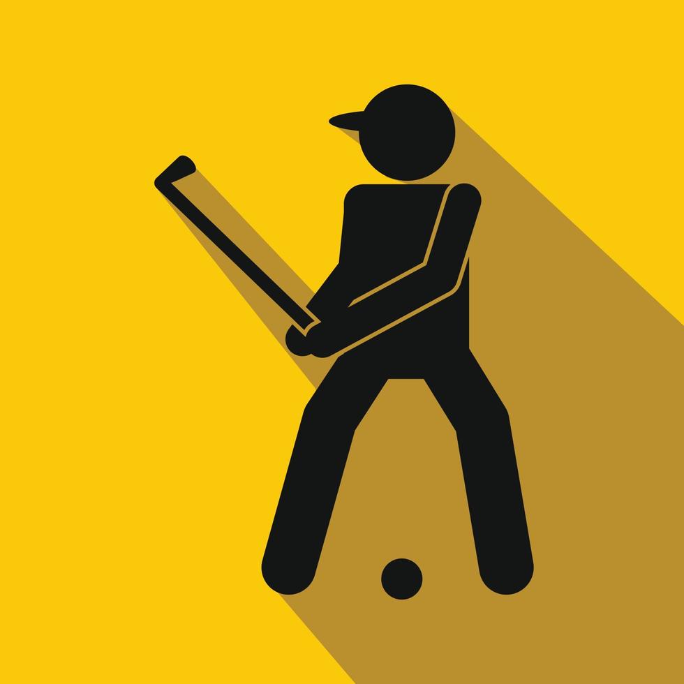icône plate de silhouette de golfeur vecteur