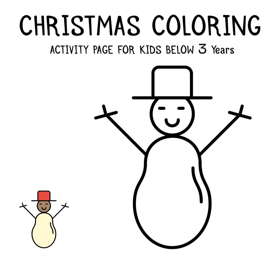 Livre d'activités de coloriage de Noël pour les enfants de moins de 3 ans vecteur