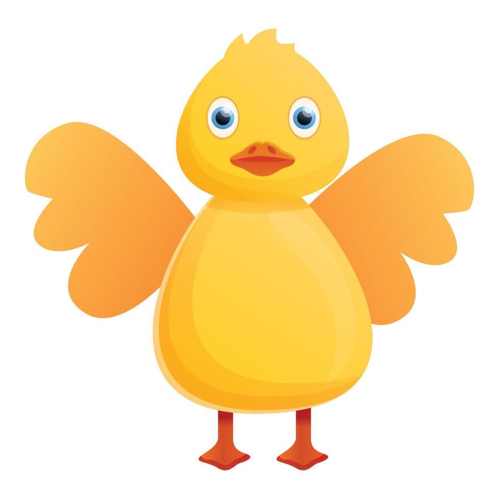 icône d'ailes de canard jaune, style cartoon vecteur