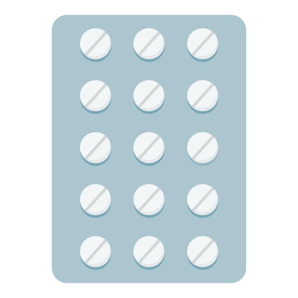 vecteur de dessin animé d'icône de blister de pilule ronde. paquet de comprimés
