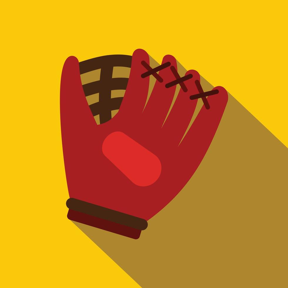 icône plate de gant de baseball vecteur