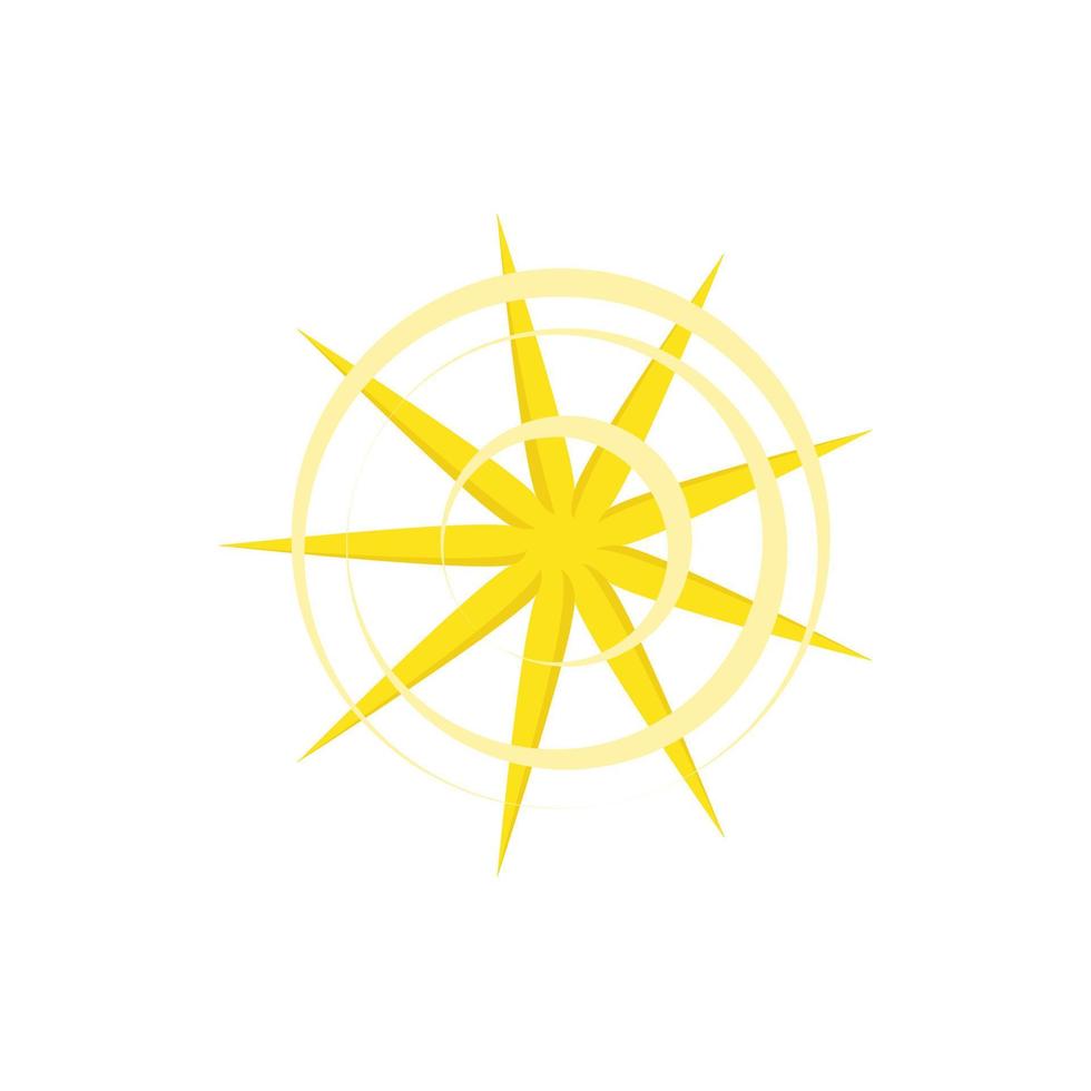 icône étoile dorée à neuf branches en style cartoon vecteur