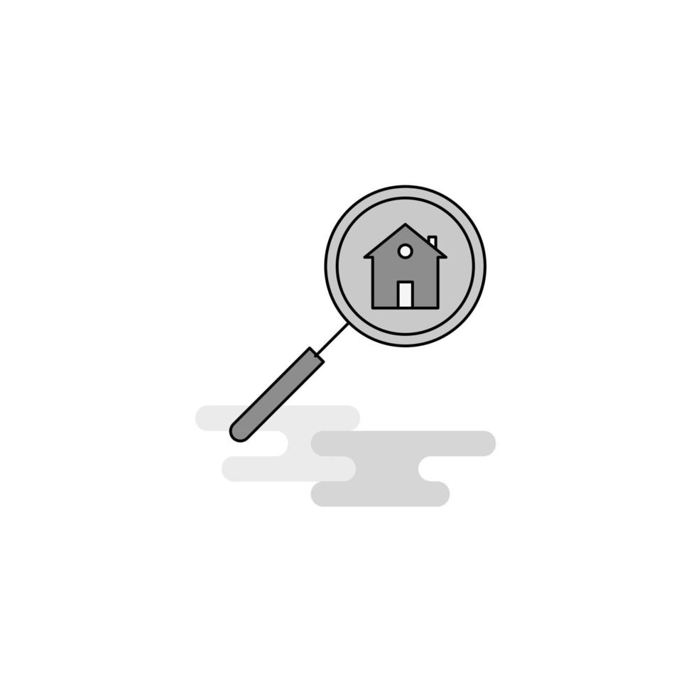 recherche maison web icône ligne plate remplie icône grise vecteur