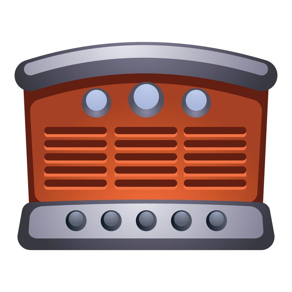 ancienne icône de radio rétro, style cartoon vecteur