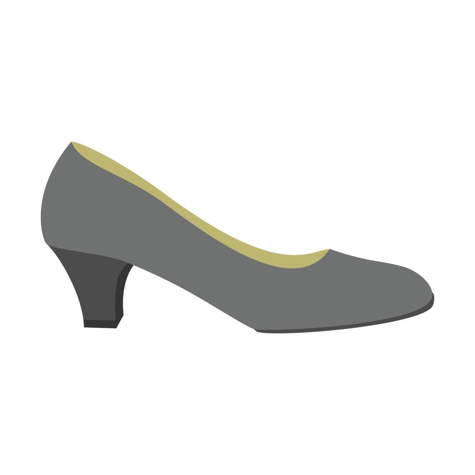 icône de chaussure femme noire, style plat vecteur