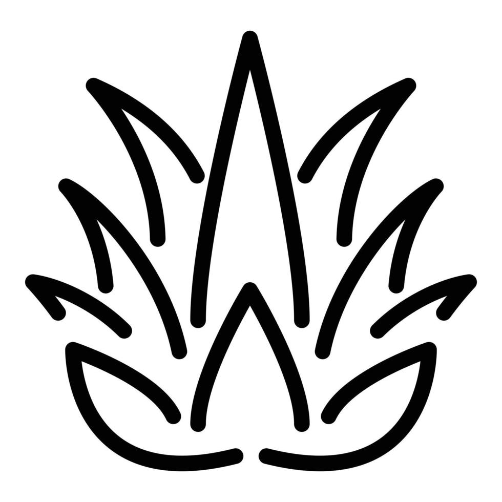 icône de plante d'aloès maison, style de contour vecteur