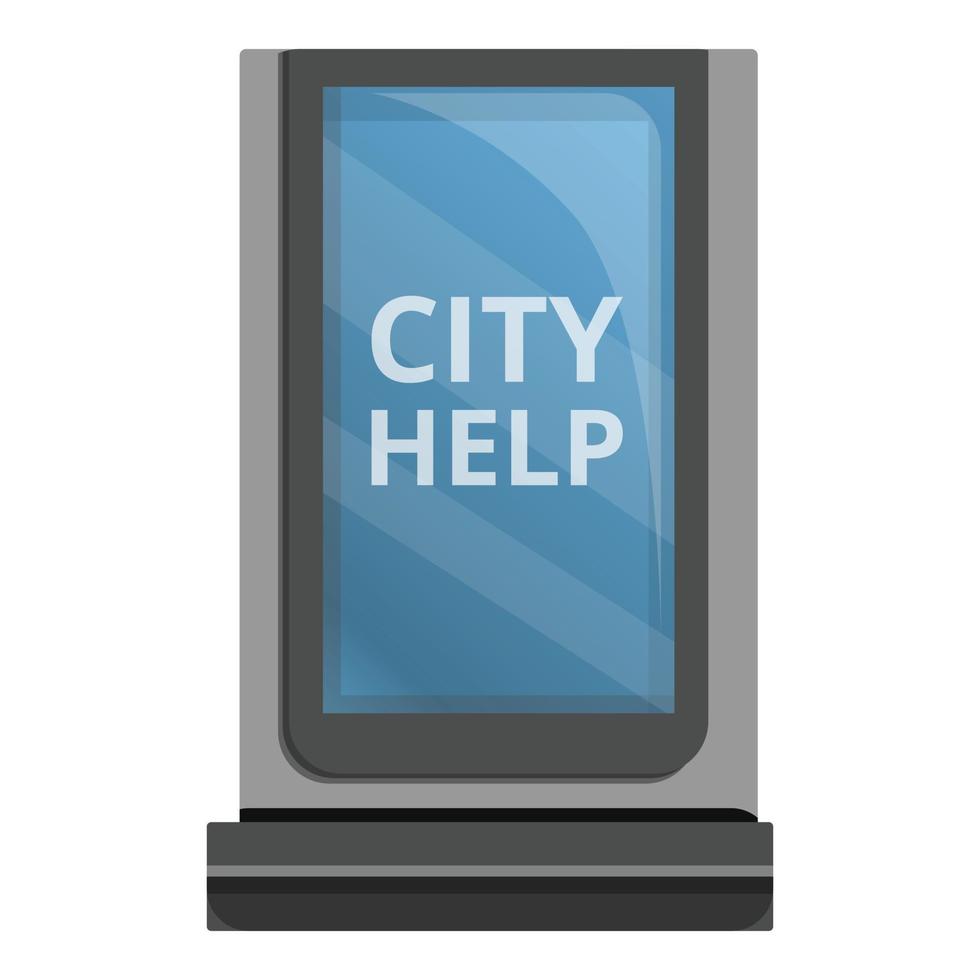 icône de la boîte à lumière de l'aide de la ville, style cartoon vecteur