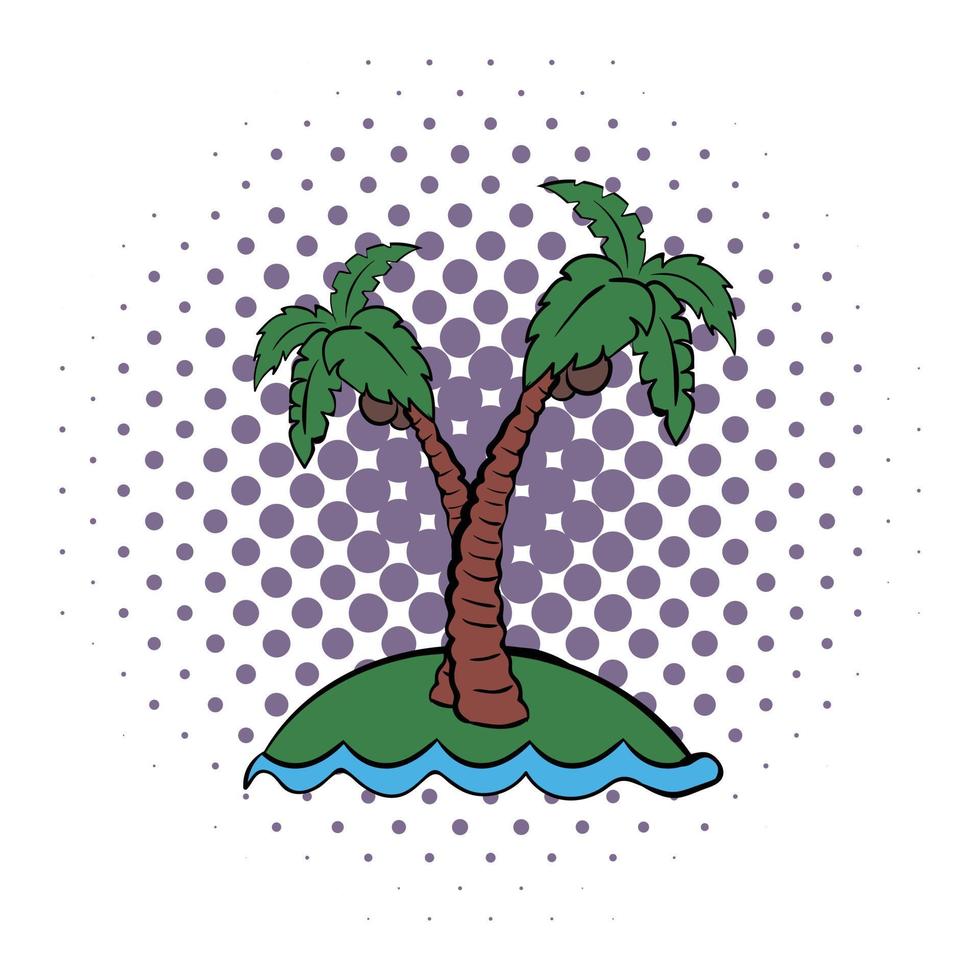 icône de la bande dessinée palmier vecteur