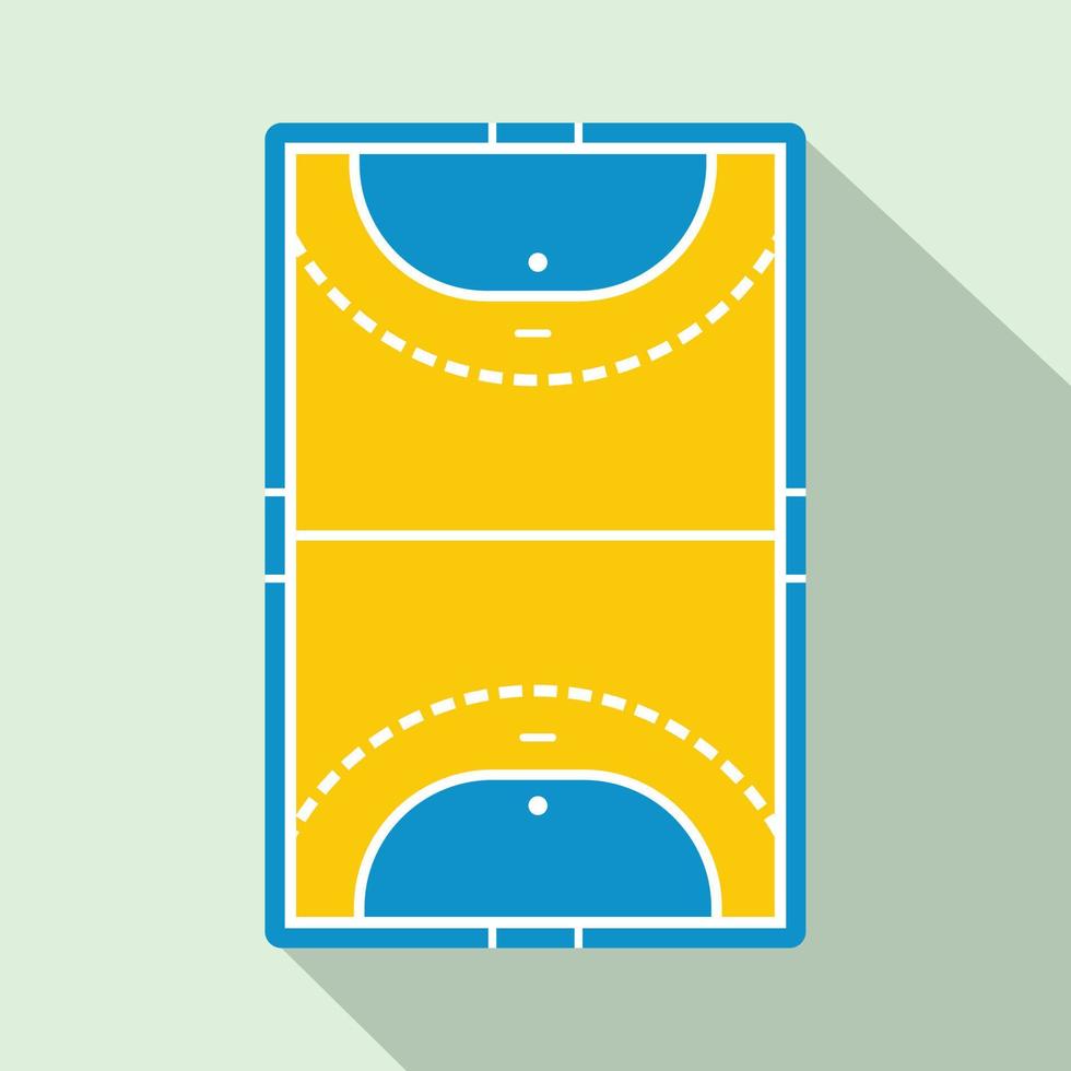 icône plate de terrain de handball vecteur